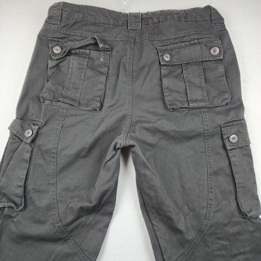 Matchstick Pants Mens 35x32 Black Cargo Canvas Workwear Utility Drawstring READ - Picture 10 of 11